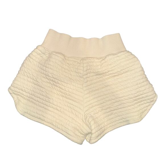 EVERLANE Cream 100% Organic Cotton High Waist Elastic Quilted Shorts - XXS - Picture 3 of 5